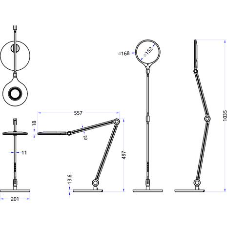 ΦΩΤΙΣΤΙΚΟ ΓΡΑΦΕΙΟΥ LED BLAIN PRO HM4452.02 ΜΑΥΡΟ ΧΡΩΜΑ ABS 55,7x49,7Υεκ.