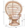 ΠΟΛΥΘΡΟΝΑ ROYAL PEACOCK HM9342 RATTAN ΣΕ ΦΥΣΙΚΟ-ΜΑΞΙΛΑΡΙ ΜΠΕΖ 114x72x150Yεκ.