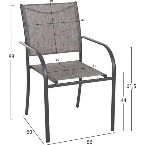 ΠΟΛΥΘΡΟΝΑ ΕΞ.ΧΩΡΟΥ REDAN HM5976.01 ΜΕΤΑΛΛΟ ΓΚΡΙ-TEXTILENE ΓΚΡΙ 56x60x88Υεκ