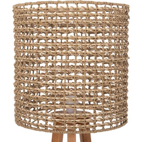 ΕΠΙΔΑΠΕΔΙΟ ΦΩΤΙΣΤΙΚΟ HM4351 RUBBERWOOD-RATTAN-PAPER ROPE ΣΕ ΦΥΣΙΚΟ Φ36x149,5Υεκ.