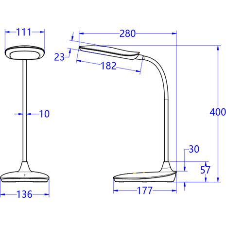 ΦΩΤΙΣΤΙΚΟ ΓΡΑΦΕΙΟΥ LED BLAIN HM4444.02 ΜΑΥΡΟ ABS