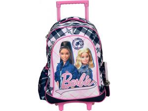 Τσάντα Tρόλεϊ GIM Barbie Varsity δημοτικού 3 θέσεων (349-87074)