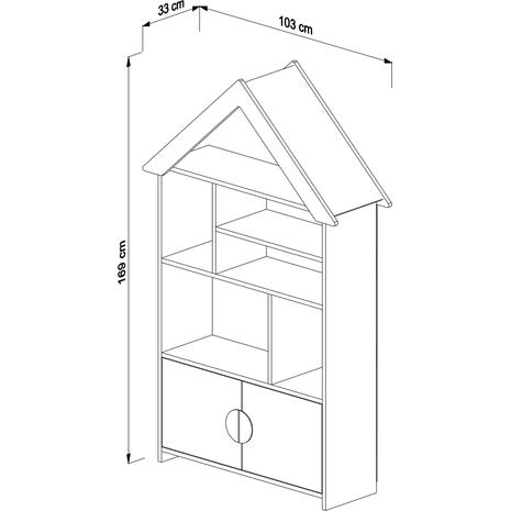 ΠΑΙΔΙΚΗ ΒΙΒΛΙΟΘΗΚΗ DREY HM18229.01 ΜΕΛΑΜΙΝΗ ΛΕΥΚΗ 103x33x169Υεκ