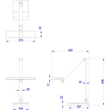 ΦΩΤΙΣΤΙΚΟ ΓΡΑΦΕΙΟΥ LED BLAIN PRO HM4461.02 ΜΑΥΡΟ ΜΑΤ ABS 35x43,9Υεκ.