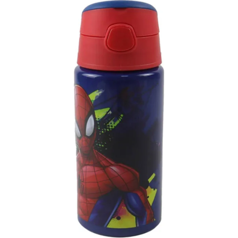 Παγούρι Gim αλουμινίου flip με καλαμάκι 500ml Spiderman (557-12248)