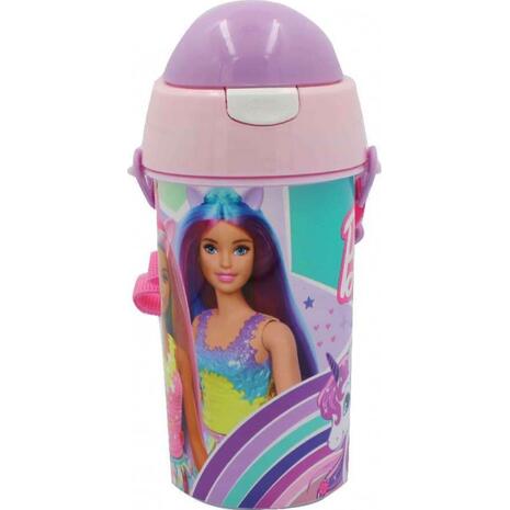 Παγούρι Gim πλαστικό με καλαμάκι 500ml Barbie (571-20209)