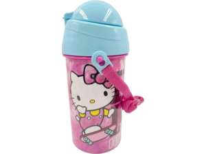 Παγούρι Gim πλαστικό με καλαμάκι 500ml Hello kitty (557-95209)