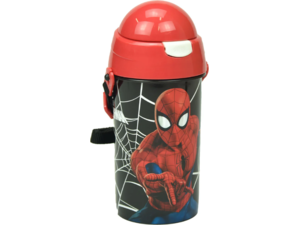 Παγούρι Gim πλαστικό με καλαμάκι 500ml Spiderman Black city (557-12209)