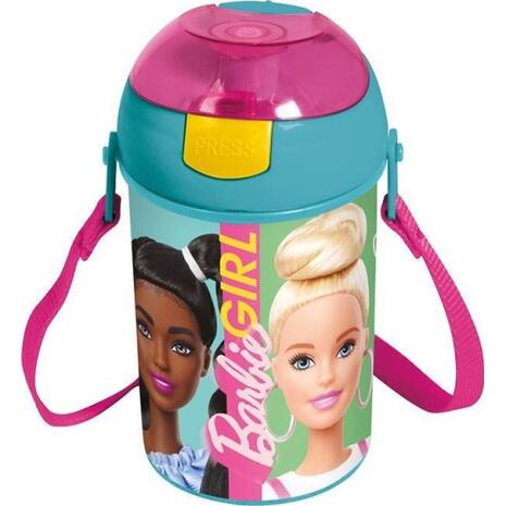 Παγούρι Barbie Girl Stor πλαστικό με καλαμάκι pop up 450ml