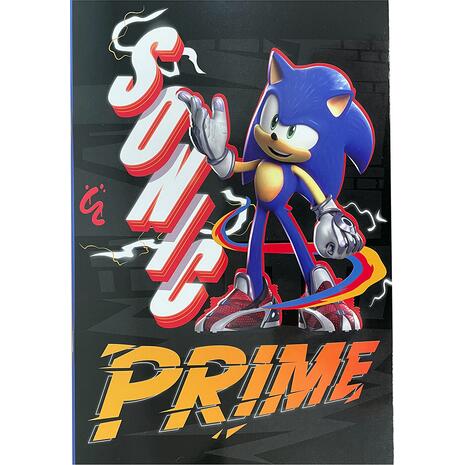 Τετράδιο καρφίτσα Sonic Prime Gim 17x25cm ριγέ