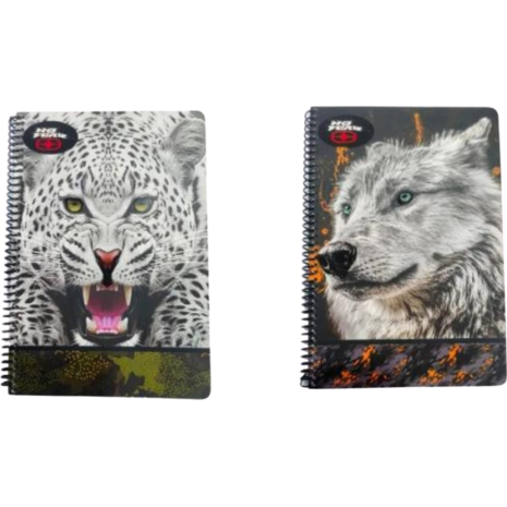 Τετράδιο σπιράλ No Fear Asia Tiger-White Wolf 17x25 70 φύλλα ριγέ (διάφορα σχέδια)