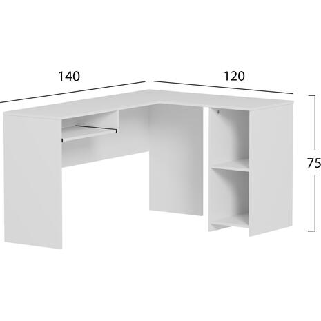 ΓΩΝΙΑΚΟ ΓΡΑΦΕΙΟ SHIG HM2135.03 MDF ΣΕ ΛΕΥΚΟ 140x120x75Υεκ