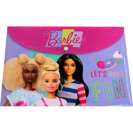 Φάκελος πλαστικός με κουμπί Barbie A4