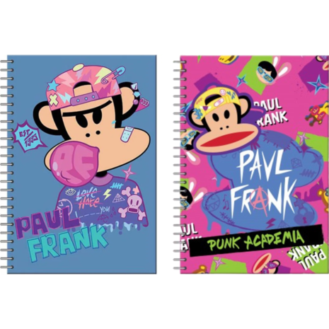 Τετράδιο σπιράλ Paul Frank Bubble-Punk Academia 17x25 70 φύλλα ριγέ (διάφορα σχέδια)