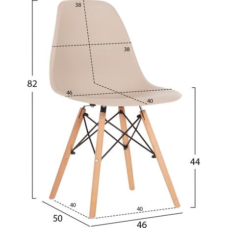 ΚΑΡΕΚΛΑ TWIST HM8460.25 ΜΕ ΞΥΛΙΝΑ ΠΟΔΙΑ ΚΑΙ ΚΑΘΙΣΜΑ PP-ΚΑΠΟΥΤΣΙΝΟ 46x50x82Υεκ. (σετ 4 τεμαχίων) (Διάφορα χρώματα)