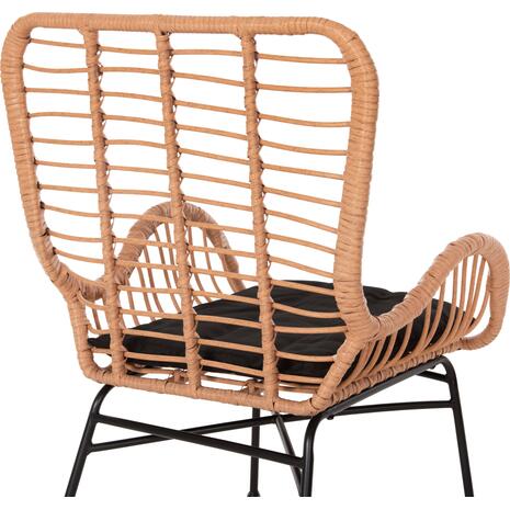 ΠΟΛΥΘΡΟΝΑ ΣΤΥΛ ΜΠΕΡΖΕΡΑΣ ALLEGRA HM5704.11 P.E.RATTAN ΜΠΕΖ-ΜΑΥΡΟ ΜΕΤΑΛΛΟ 66x59x90Υεκ.