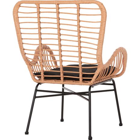 ΠΟΛΥΘΡΟΝΑ ΣΤΥΛ ΜΠΕΡΖΕΡΑΣ ALLEGRA HM5704.11 P.E.RATTAN ΜΠΕΖ-ΜΑΥΡΟ ΜΕΤΑΛΛΟ 66x59x90Υεκ.