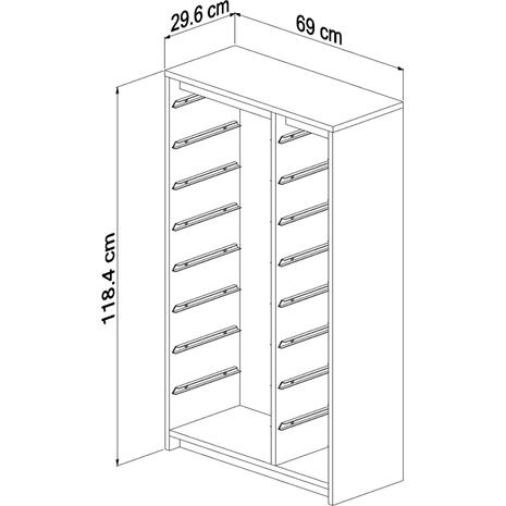 ΣΥΡΤΑΡΙΕΡΑ SANI HM18202.03 ΜΕΛΑΜΙΝΗ SONAMA-14 ΛΕΥΚΑ ΣΥΡΤΑΡΙΑ P.E. 69x29,6x112,2Υεκ