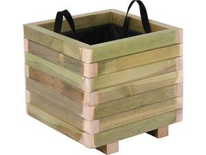 FLOWER POT WOOD Γλάστρα, Εμποτισμού Pine, Απόχρωση Φυσικό, 40x40x36cm (Ε2231)