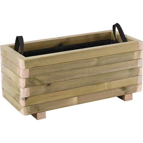 FLOWER POT WOOD Ζαρντινιέρα, Εμποτισμού Pine, Απόχρωση Φυσικό, 70x30x32cm (Ε2233)