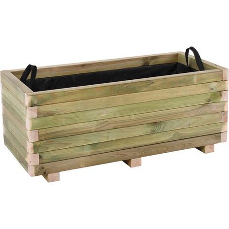 FLOWER POT WOOD Ζαρντινιέρα, Εμποτισμού Pine, Απόχρωση Φυσικό, 90x40x36cm (Ε2234)