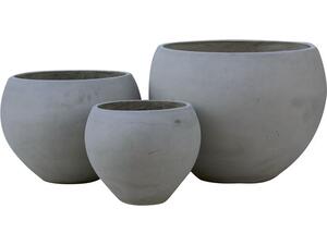 FLOWER POT-5  Set 3 τεμαχίων Cement Grey (Ε6304,S)