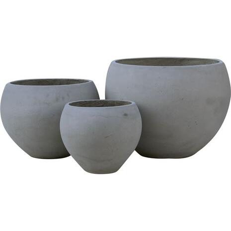 FLOWER POT-5  Set 3 τεμαχίων Cement Grey (Ε6304,S)