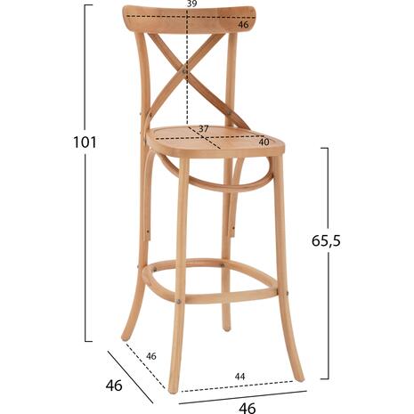 ΣΚΑΜΠΟ ΜΕΣ.ΥΨΟΥΣ GIOLIANA HM8750.01 ΑΠΟ ΟΞΙΑ ΦΥΣΙΚΟ ΜΕ PLYWOOD ΚΑΘΙΣΜΑ 46x46x101Υ εκ.