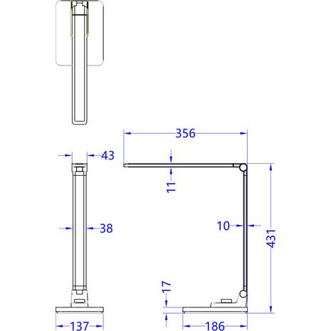 ΦΩΤΙΣΤΙΚΟ ΓΡΑΦΕΙΟΥ LED BLAIN PRO HM4458.07 ΓΚΡΙ ΒΑΣΗ ABS & ΑΛΟΥΜΙΝΙΟ 35,6x43,1Υεκ