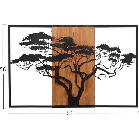 ΔΙΑΚΟΣΜΗΤΙΚΟ ΤΟΙΧΟΥ ΔΕΝΤΡΟ ΣΕ ΚΟΡΝΙΖΑ HM4650-ΦΥΛΛΑ ΜΕΤΑΛΛΟΥ-ΞΥΛΟ 90x3(βάθος)x58Υεκ.