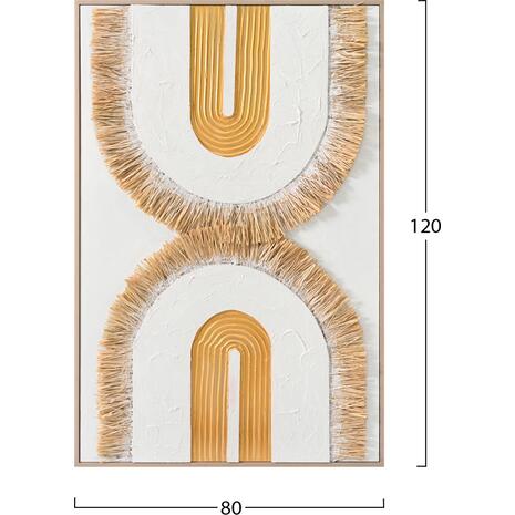 ΠΙΝΑΚΑΣ 3D HM4537.01 ΜΕ ΚΟΡΝΙΖΑ ΜΠΕΖ-ΚΑΜΒΑΣ ΛΕΥΚΟΣ-ΧΕΙΡΟΠΟΙΗΤΟΣ 80x3,5x120Υεκ.