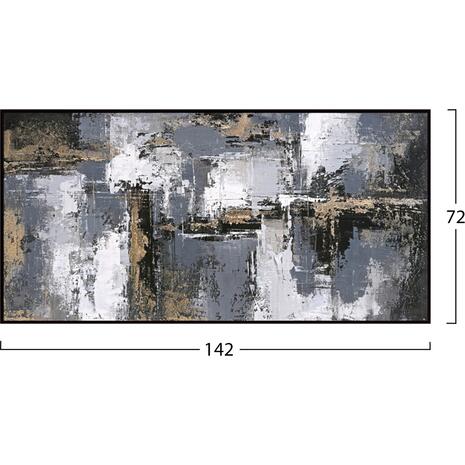 ΠΙΝΑΚΑΣ ΤΟΙΧΟΥ ABSTRACT HM4576 ΜΕ ΚΟΡΝΙΖΑ ΜΑΥΡΗ-ΚΑΜΒΑΣ 142x4.5x72Υεκ