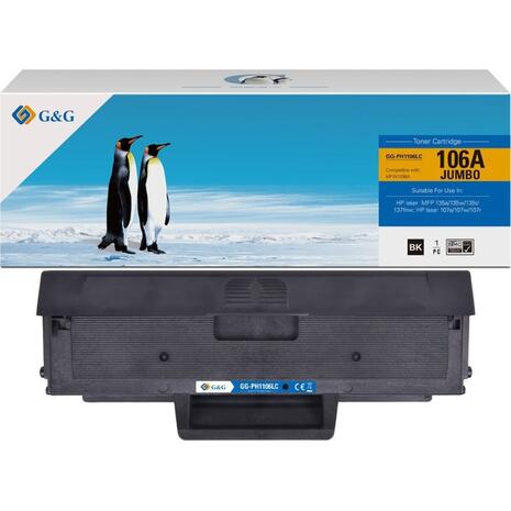 Toner εκτυπωτή συμβατό G&G HP 106A 5k with new chip (Black)