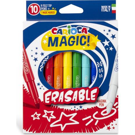 Μαρκαδόροι Ζωγραφικής Carioca Magic Erasable (συσκευασία 10 χρωμάτων)