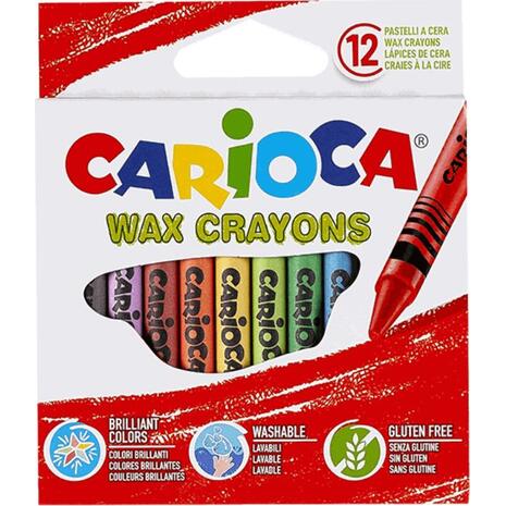 Κηρομπογιές Carioca Wax Crayons Σετ 12 χρωμάτων  (Διάφορα χρώματα)