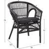 ΠΟΛΥΘΡΟΝΑ DAMPAR HM9929.03 RATTAN & ΜΑΞΙΛΑΡΙ ΣΕ ΜΑΥΡΟ 58x63x79Υεκ.