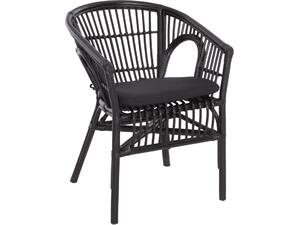 ΠΟΛΥΘΡΟΝΑ DAMPAR HM9929.03 RATTAN & ΜΑΞΙΛΑΡΙ ΣΕ ΜΑΥΡΟ 58x63x79Υεκ.