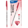 Στυλό Deli Think Ball Point με καπάκι 1.0mm Κόκκινο (Κόκκινο)