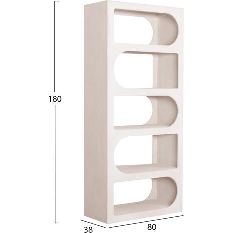 ΒΙΒΛΙΟΘΗΚΗ ΣΕΙΡΑ SANTORINI HM18062 MDF ΣΕ ΥΠΟΛΕΥΚΟ ΧΡΩΜΑ 80x38x180Yεκ.