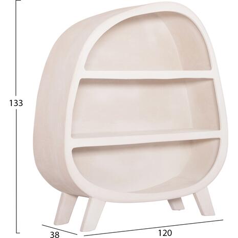 ΡΑΦΙΕΡΑ ΣΕΙΡΑ SANTORINI HM18060.01 MDF ΣΕ ΥΠΟΛΕΥΚΟ ΧΡΩΜΑ 120x38x133Υεκ.