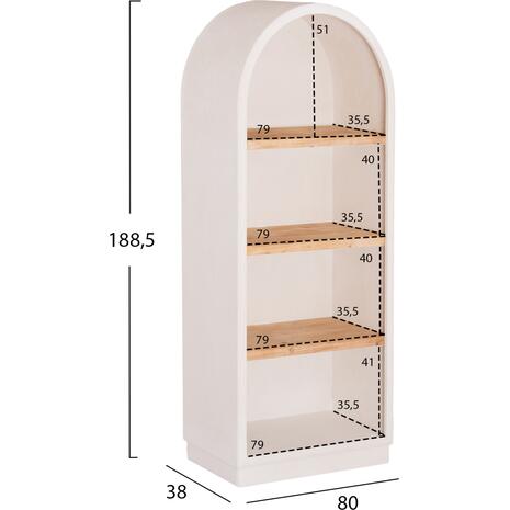 ΡΑΦΙΕΡΑ ΣΕΙΡΑ SANTORINI HM18044 MDF ΥΠΟΛΕΥΚΟ-ΡΑΦΙΑ ΞΥΛΟ ΕΛΑΤΟΥ ΦΥΣΙΚΟ 80x38x188,5Υεκ.