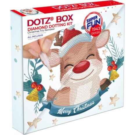 Κατασκευή Ψηφιδωτό Diamond Dotz Box Christmas Trio Reindeer 22x22cm